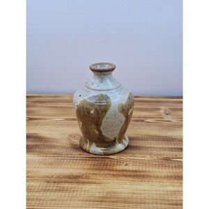 Vintage Studio Art Stone Pottery Bud Vase Signed 4 X 3